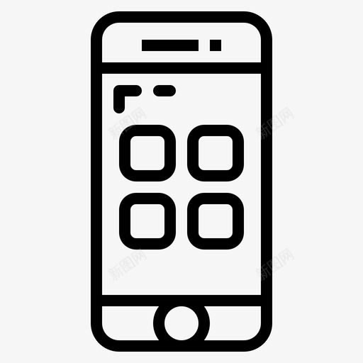 移动应用移动电话智能手机图标svg_新图网 https://ixintu.com 智能手机 移动应用 移动电话