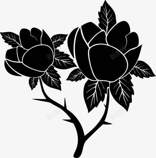 玫瑰盛开花园图标svg_新图网 https://ixintu.com 玫瑰 盛开 红色 花园 芳香