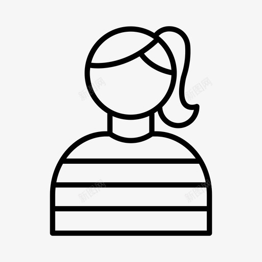 囚犯女性人图标svg_新图网 https://ixintu.com 人 囚犯 女性 奴隶