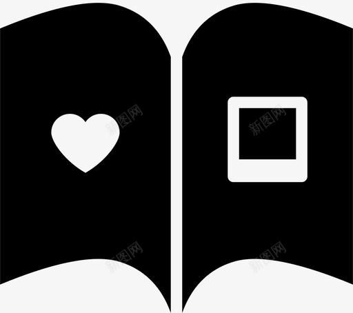 爱情故事相册浪漫图标svg_新图网 https://ixintu.com 婚礼 摄影 浪漫 爱情故事 相册
