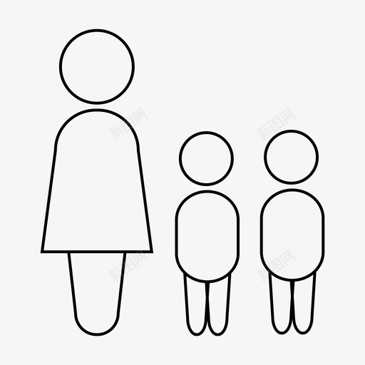 母亲孩子家庭图标svg_新图网 https://ixintu.com 儿子 孩子 家庭 家族 母亲