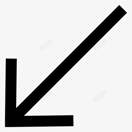 西南箭头西南方向图标svg_新图网 https://ixintu.com 材质设计图标 箭头 西南 西南方向