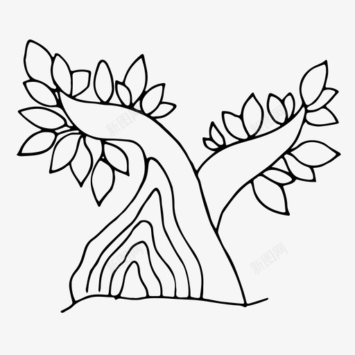 树灌木树叶图标svg_新图网 https://ixintu.com 树 树叶 树木 植物 灌木 自然