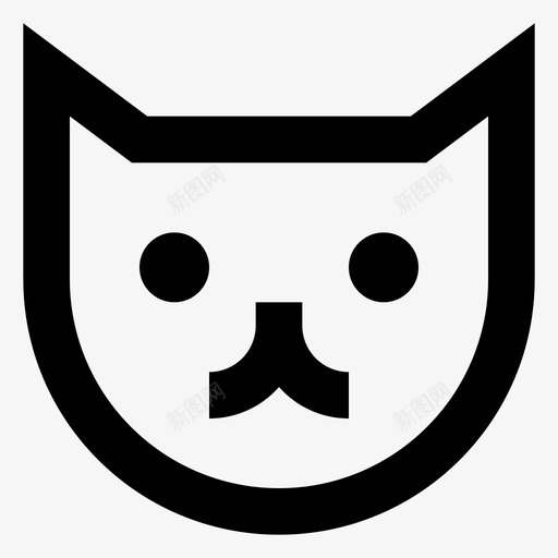 猫动物宠物图标svg_新图网 https://ixintu.com 动物 宠物 猫 粗纹
