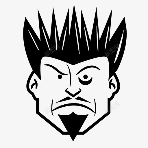 朋克男孩愤怒卡通图标svg_新图网 https://ixintu.com 卑鄙 卡通 愤怒 摇滚 朋克男孩 男人
