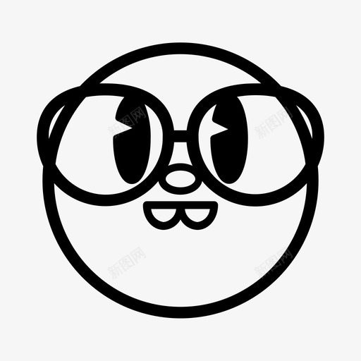 书呆子脸笑脸牙齿图标svg_新图网 https://ixintu.com 书呆子脸 复古表情 牙齿 笑脸