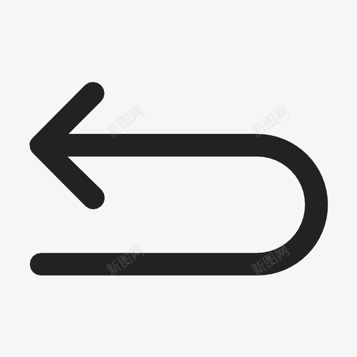 箭头左箭头u形转弯图标svg_新图网 https://ixintu.com u形转弯 左箭头 箭头
