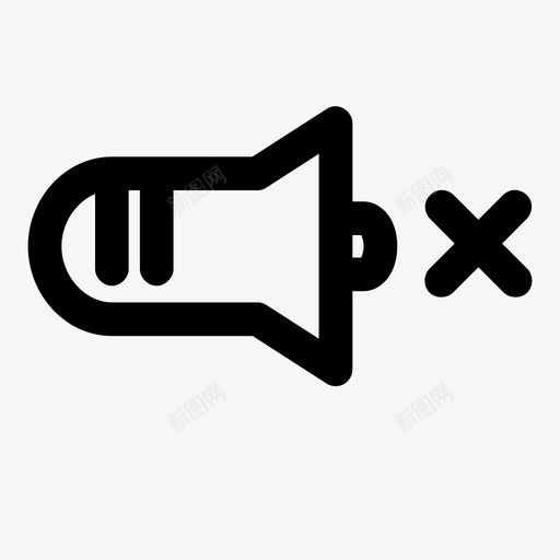 静音按钮禁止图标svg_新图网 https://ixintu.com 媒体 安静 按钮 禁止 静音