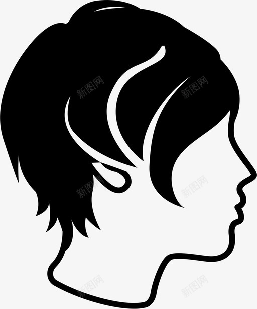 蓬松波波剪裁图标svg_新图网 https://ixintu.com 剪裁 女士 女性发型 时尚 款式 波波 蓬松
