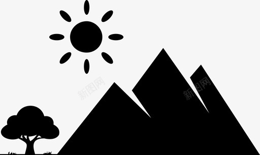 风景山自然图标svg_新图网 https://ixintu.com 山 树木 自然 风景