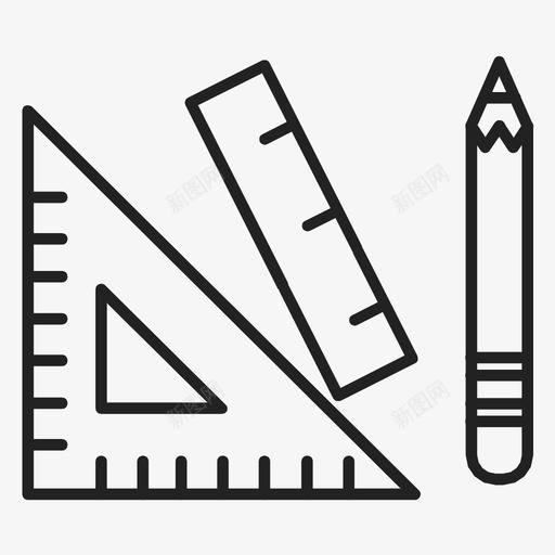 测量绘图铅笔图标svg_新图网 https://ixintu.com 测量 直尺 绘图 铅笔
