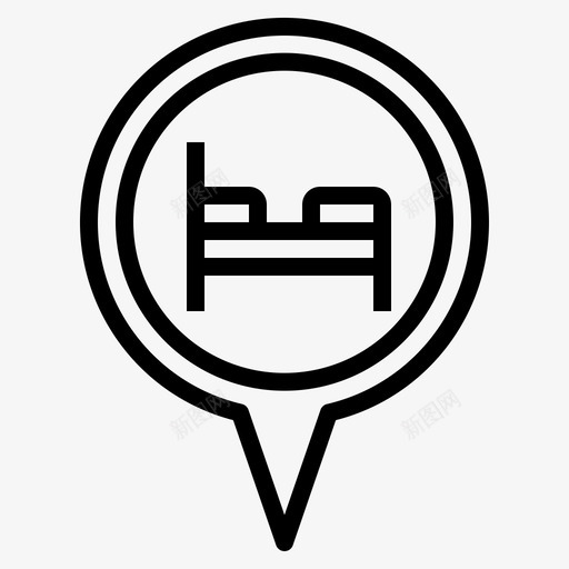 酒店旅馆位置图标svg_新图网 https://ixintu.com 位置 地图针 旅馆 标记 点 酒店