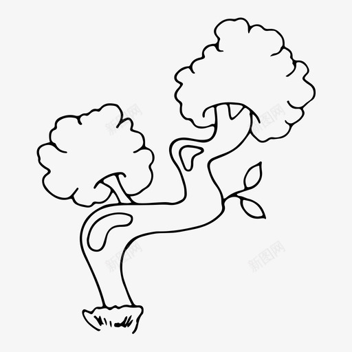 树灌木树叶图标svg_新图网 https://ixintu.com 树 树叶 树木 植物 灌木 自然