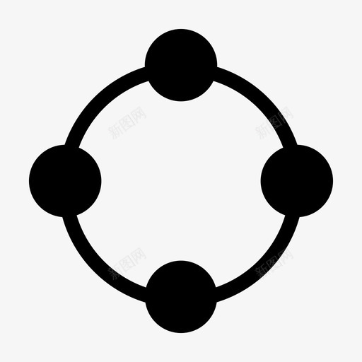网络连接分子图标svg_新图网 https://ixintu.com 共享 分子 网络 连接