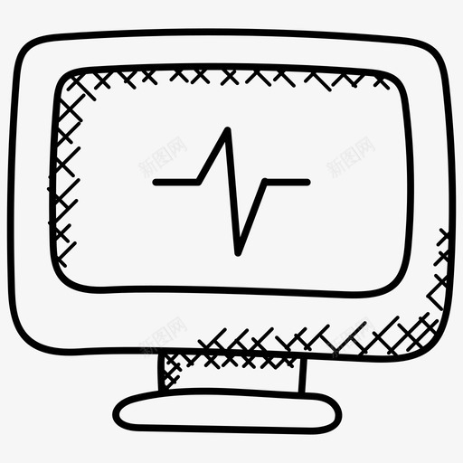 心电图心脏病学心电图机图标svg_新图网 https://ixintu.com 医疗和健康涂鸦图标 心电图 心电图机 心电图监护仪 心脏病学