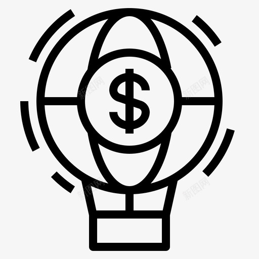 热气球钱图标svg_新图网 https://ixintu.com 热气球 钱