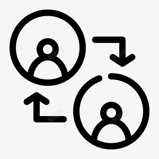 换班箭头交换图标svg_新图网 https://ixintu.com 交换 人员 企业媒体差距 换班 用户 箭头