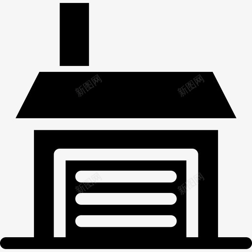 车库大楼住宅图标svg_新图网 https://ixintu.com 住宅 大楼 房屋 车库