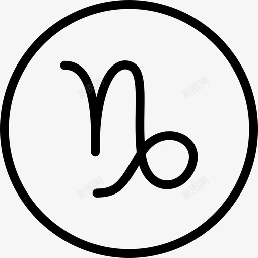摩羯座星座十二宫图标svg_新图网 https://ixintu.com 十二宫 占星术 摩羯座 星座