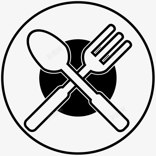 地点设置食物餐食图标svg_新图网 https://ixintu.com 地点设置 盘子 食物 餐厅 餐食
