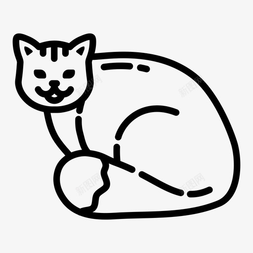 猫动物可爱图标svg_新图网 https://ixintu.com 动物 可爱 宠物 小猫 猫 肥猫 胖