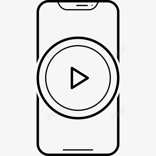 视频应用程序图形媒体图标svg_新图网 https://ixintu.com 图形 媒体 智能手机 视频应用程序