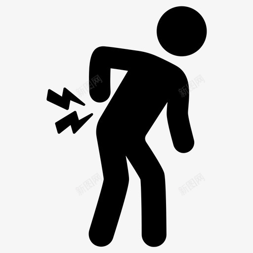 背痛残疾受伤图标svg_新图网 https://ixintu.com 受伤 残疾 背痛