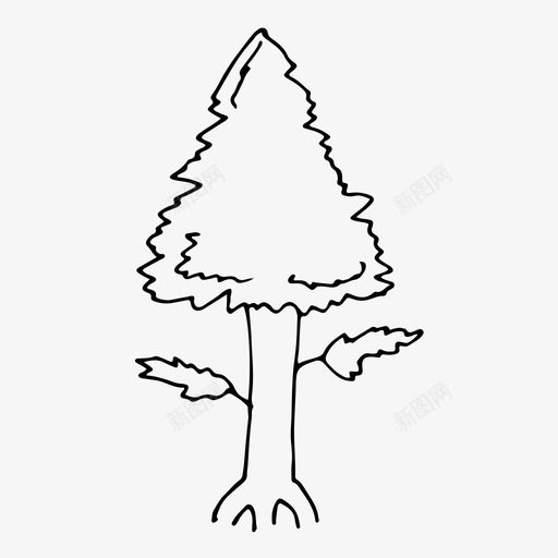 树灌木树叶图标svg_新图网 https://ixintu.com 树 树叶 树木 植物 灌木 自然