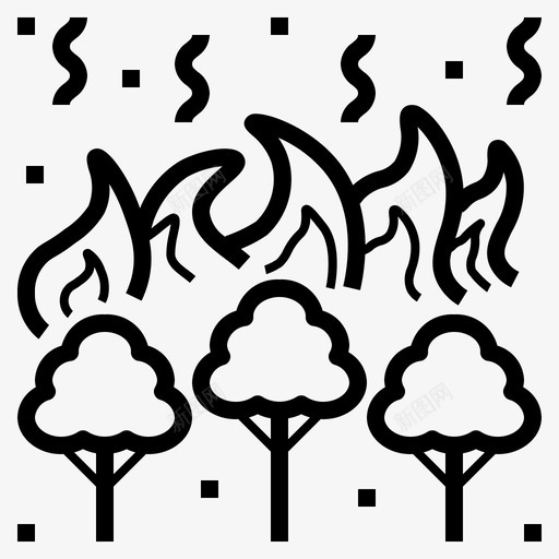 野火燃烧火焰图标svg_新图网 https://ixintu.com 森林 火焰 燃烧 紧急情况和灾害管理 野火