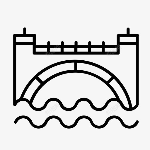 水上桥老桥城市地图图标svg_新图网 https://ixintu.com 城市地图图标 水上桥 老桥