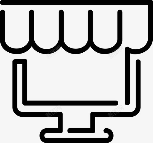网店电脑网上交易图标svg_新图网 https://ixintu.com 电脑 网上交易 网店 订单