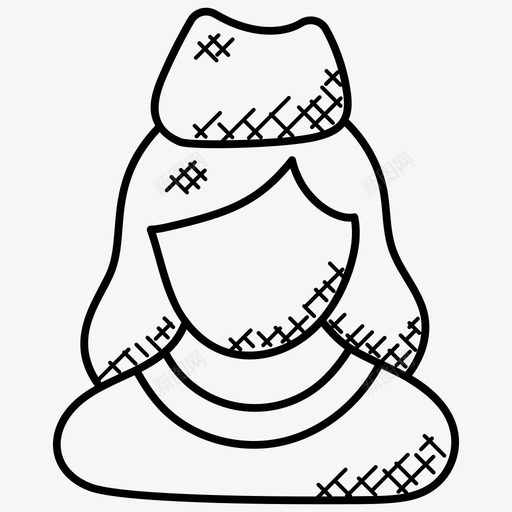 空姐乘务员职业涂鸦图标svg_新图网 https://ixintu.com 乘务员 空姐 职业涂鸦图标