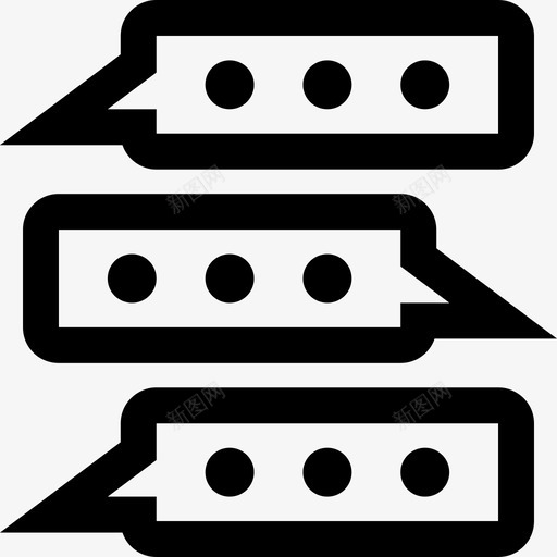 短信气泡聊天图标svg_新图网 https://ixintu.com 信息 分享 对话 气泡 短信 粗轮廓 聊天