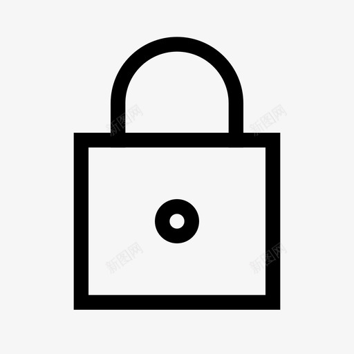 锁1px灯图标svg_新图网 https://ixintu.com 1px 基本图标无轮廓 安全 密码 灯 锁