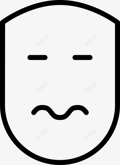 表情情感人性图标svg_新图网 https://ixintu.com 不安 人性 害怕 情感 疲惫 表情 表情淡薄