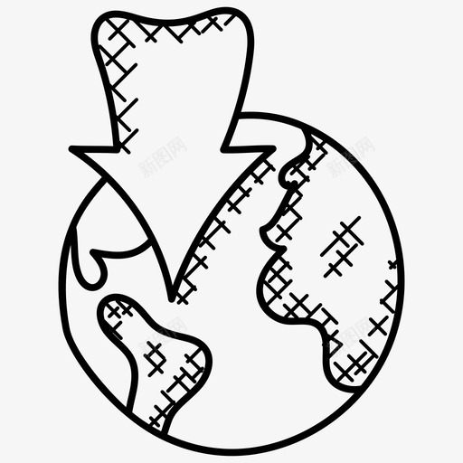 环球箭头全球各地数字世界图标svg_新图网 https://ixintu.com 全球各地 全球通讯 国际商务 数字世界 环球箭头 网络托管涂鸦图标