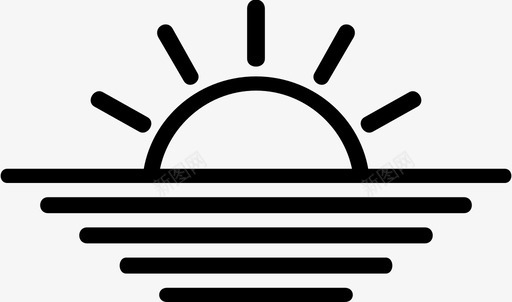 日落大海日落日出图标svg_新图网 https://ixintu.com 大海日落 日出 日落 阳光