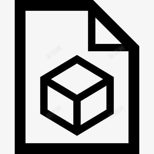 三维文件文件建模图标svg_新图网 https://ixintu.com 三维 三维文件 建模 文件 粗轮廓