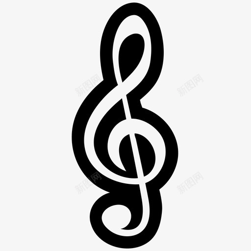 高音谱号低音音乐图标svg_新图网 https://ixintu.com 低音 音乐 音符 高音谱号
