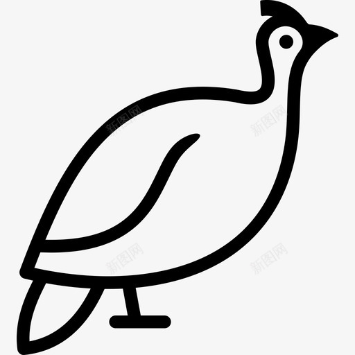 珍珠鸡鸟黑色图标svg_新图网 https://ixintu.com 农场 头盔 珍珠鸡 鸟 鸟轮廓 黑色