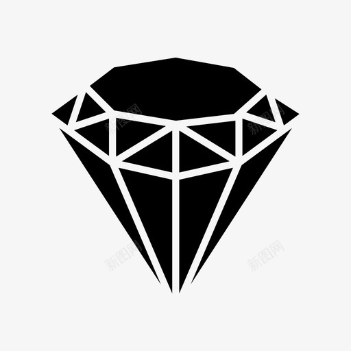 钻石时装宝石图标svg_新图网 https://ixintu.com 宝石 时装 珠宝 钻石