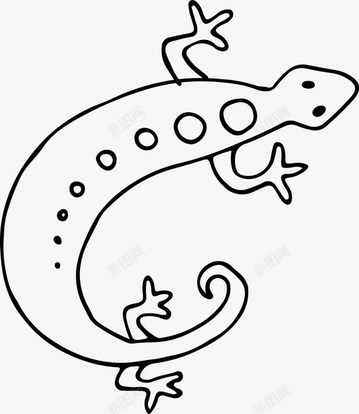 蜥蜴两栖动物动物图标svg_新图网 https://ixintu.com 两栖动物 动物 原始风格 海卫一 自然 蜥蜴