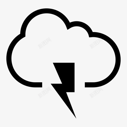 云闪电风暴雷图标svg_新图网 https://ixintu.com 云闪电 天气 雷 风暴
