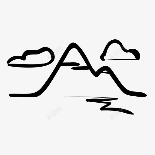 山自由风景图标svg_新图网 https://ixintu.com 山 手绘 自由 运动 风景