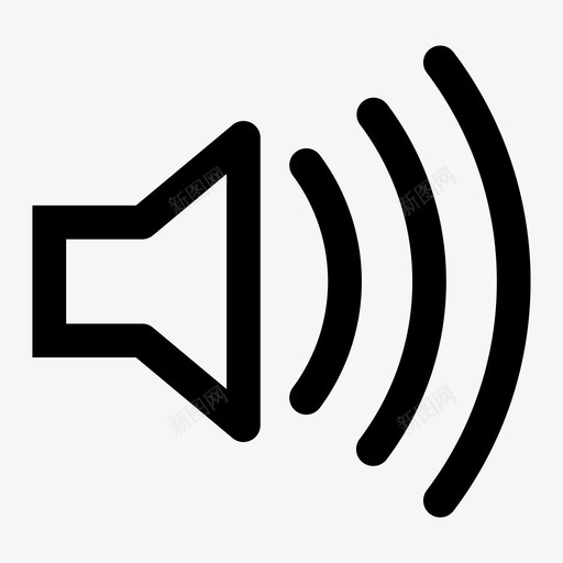 音量最大声音图标svg_新图网 https://ixintu.com 向上 声音 扬声器 最大 混音 音量
