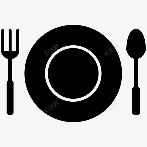 地点设置食物餐食图标svg_新图网 https://ixintu.com 地点设置 盘子 食物 餐厅 餐食