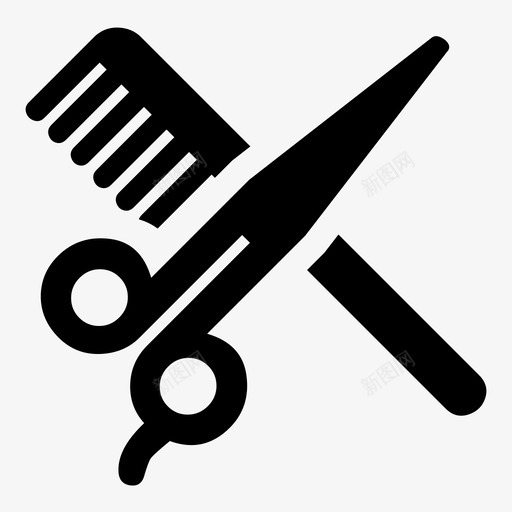 理发梳子新郎图标svg_新图网 https://ixintu.com 剪刀 发型 护发用品 新郎 梳子 沙龙图标 理发