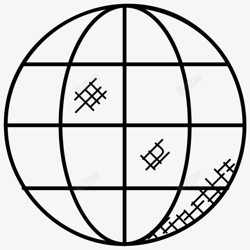 天球地图和导航涂鸦图标svg_新图网 https://ixintu.com 地图和导航涂鸦图标 天球