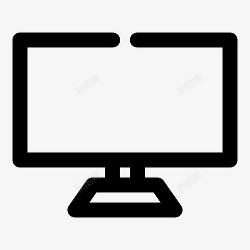 电脑台式机电子图标svg_新图网 https://ixintu.com 办公室间隙加粗 台式机 工作 显示器 电子 电脑