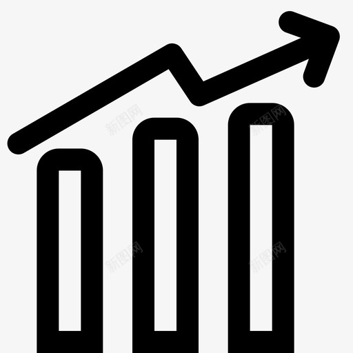 条形图增加箭头业务图标svg_新图网 https://ixintu.com 业务 图表 数学 条形图增加 箭头 统计